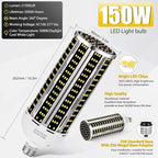 150W 4 pack LED Corn Light Bulb(1500W Equivalent ) ,Commercial Grade DayLight 5000K E26/E39 22900LM Medium Mogul Base LED Lamp,Large Area Lights For Outdoor Indoor Garage Warehouse Factory Bay Light