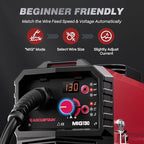 ARCCAPTAIN 130A MIG Welder, 110V Flux Core MIG Welder/Lift TIG/Stick 3 in 1 Welding Machine with Synergy, IGBT Inverter Portable Gasless Welder Equipment with Welding Gun and 2lb Welding Wire