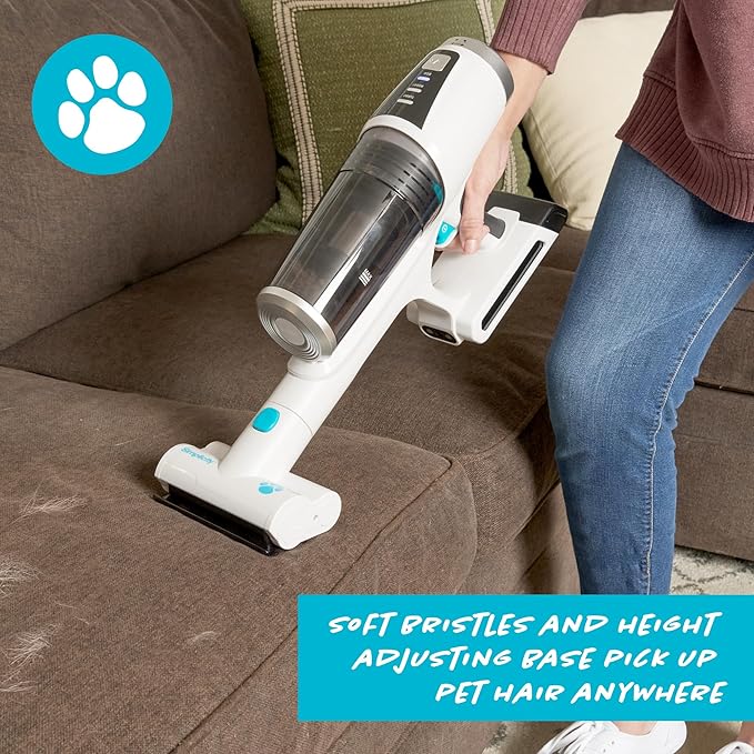 Simplicity Vacuums S67 Pet Bundle, Cordless Stick Vacuum Cleaner and Motorized Pets Upholstery Tool, Tackle Dog Hair and More on Hard Floor, Rugs, Couch, and Stairs, 3 Speed Power, Light Weight Vacuum