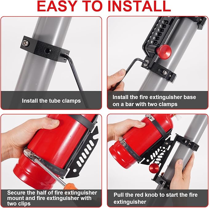 UTV Fire Extinguisher Mount Bracket, Quick Release Fire Extinguisher Mount Holder for Jeep, Offroad Car, UTV Accessories (B)