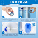 Toilet Bowl Cleaner Tablets, Automatic Toilet Tank Cleaner for Deodorizing & Descaling, Long-Lasting with Sustained Release Technology for Bathroom Cleaners, Blue, 6 Packs