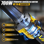 Cordless Die Grinder for Dewalt 20V MAX Battery (No Battery), Braking Die Grinder with 6 Variable Speed Up to 26000 RPM, Great for Metal/Wood Grinding, Cut Sanding, Artwork Carving (Tool Only)