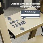 HillhutApex 4 Step Foldable Aluminum Step Ladder with Handgrip, Anti-Slip Pedal, 330 lbs Capacity, Lightweight & Portable for Home, Kitchen, Office, Garage (Gold)