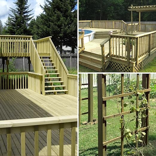 Wood Screws 5 Inch, FIXLINK Deck Screws #10 x 5, 105 PCS, Epoxy Coated, T25 Star Bit Above 1500 Hour Salt Spray Coating Outdoor Decking Screws Excellent Rust Resistant for Wood Fence, Green