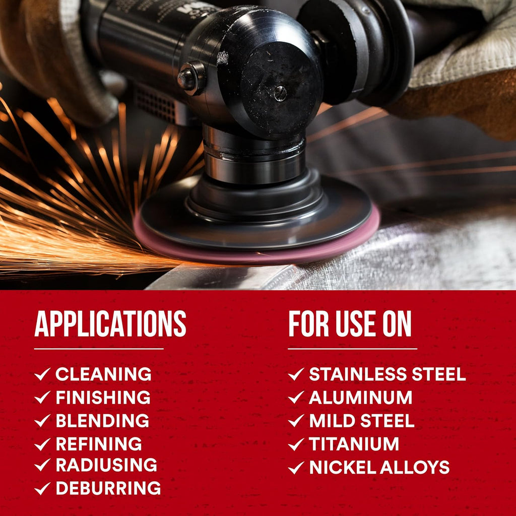 Cubitron Surface Conditioning Disc for Sanding - Metal Surface Prep - Hook and Loop - Aluminum Oxide - Medium Grit - 4.5 inch diam. - Pack of 10