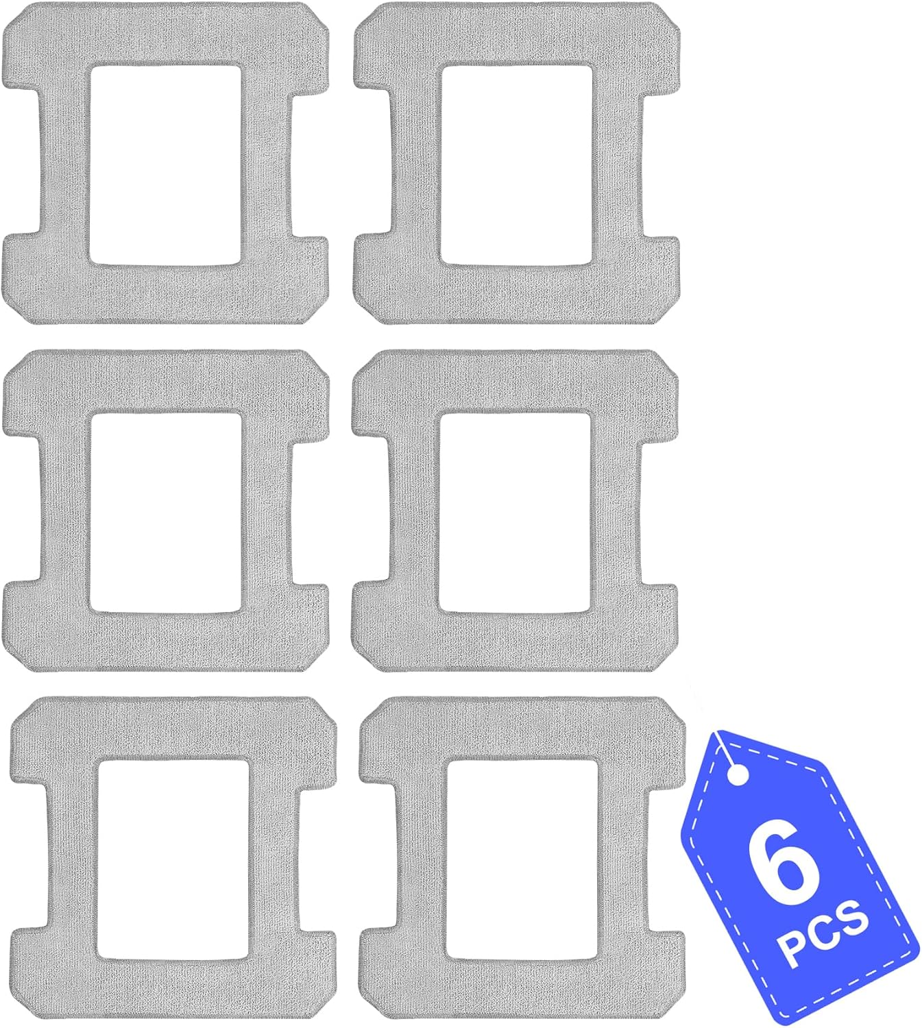 DR DAPPER Cleaning Rag Compatible with Ecovacs Winbot W2 Omni, W1, W1 Pro Window Vacuum Cleaner Robot, Washable and Reusable W2 Omni Mop Cloth W1 Mop Pad Accessories (Gray 6 Pack)