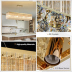Gold 40 Inches Chandeliers for Dining Room, Modern Chandelier for Living Room, Island Light, Light Fixture for Entryway, Foyer, 8 Bulbs(Not Inclubed), E12 Base