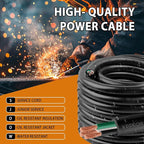 100ft 16/3 16 AWG Portable Power Cable (3 Conductor) - SJOOW 300V 16 Gauge Electric Wire for Motor Leads, Portable Lights, Battery Chargers and Machinery - 3 Conductor - 100 Feet Electrical Cord
