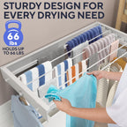 Foldable Wall Mounted Drying Rack 40 inch - Easy to Install Hanging Rack for Laundry Room - Space Saving Design with 66-lb Capacity - Perfect Drying Racks for Clothes Towels & More