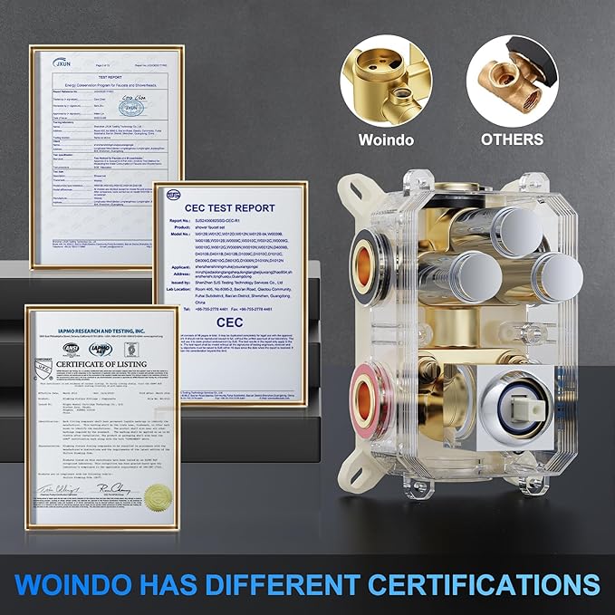 Shower Faucet Set, 12" Ceiling Mount Rainfall Shower System with 2 Rain Shower Head and Multi-function Handheld Head Push Button Diverter Shower Faucet Trim Kit (12", Polished Chrome)