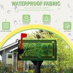 St. Patrick's Day Mailbox Cover - Magnetic, Standard Size, Green Shamrocks & Four Leaf Clover, Waterproof, 21x18 Inch