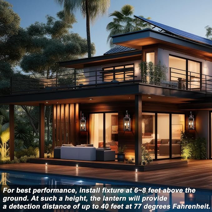 20" Oil Rubbed Bronze Motion Sensor Outdoor Light, Large Dusk to Dawn Outdoor Lighting Fixture, Farmhouse Wall Mounted Porch Lamp, Waterproof Brown Sconce for Outside Patio, 3 Modes/2-Light/1-Pack