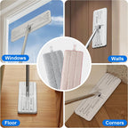 JOYMOOP Mop Replacement Pads, Reusable Microfiber Mop Pads for 13-inch Flat Mop and Mop Bucket Set, Pack of 4 Refills - Grey and Pink