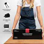 Heavy-Duty Garage Wall Storage System | Wall Mounted Tool Organizer Rack with Shelving | 12-Piece Mounting Kit | 6x10” Double-Layered Hooks & 2x24” Floating Utility Shelves