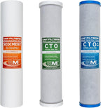 Applied Membranes Inc. 3-Stage Whole-House Water Filter Cartridge Replacements, 20-Inch Carbon and Sediment Filter Cartridges
