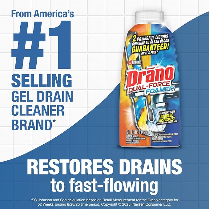 Drano Dual-Force Foamer Clog Remover, 17 oz (Pack of 5)