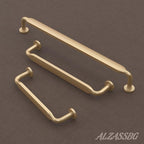 Alzassbg 10 Pack Brushed Gold Cabinet Handles, 5 Inch(128mm) Hole Centers Arch Modern Cabinet Pulls Kitchen Cabinets Hardware for Cabinets and Drawers AL3503BG