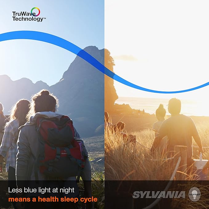 Sylvania LED TruWave Natural Series A19 Light Bulb, 100W Equivalent, Efficient 15W, 1600 Lumens, Medium Base, Dimmable, Clear, 5000K, Daylight - 4 Pack (42273)