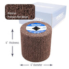 4" Non-Woven Wheel, Pack of 4, 100x100mm, Medium Grit 120, A/O, for Polishing Burnishing Machine