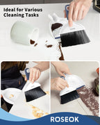 Mini Broom and Dustpan Set for Cleaning, Compact Desktop Dustpan with Brush for Kitchen Counter, Office, Car, Navy Blue, 1 Pack