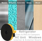 Upgraded Strong Adhesive Foam Weather Stripping Door Seal Insulation Tape for Insulating Door,Window, Air Conditioner Noise-Reduction Self Adhesive Sealing Weatherstrip (1 in x 1/2 in x 10 Ft)