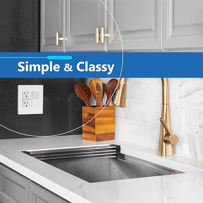 LIDER Matte Finish Double Decorator Switch Cover, Screwless Wall Plate, Mid-Size 2-Gang 4.88" x 4.92", Unbreakable Polycarbonate Thermoplastic, UL Listed, LSWP-32M-W5P, White, 5 Pack