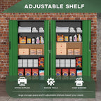 Greenvelly Metal Garage Storage Cabinet, 72" Black Green Tool Steel Locking Cabinet with Doors and 4 Shelves, Tall Cabinets for Garage Storage Systems Lockable File Cabinet for Home Office,Garage