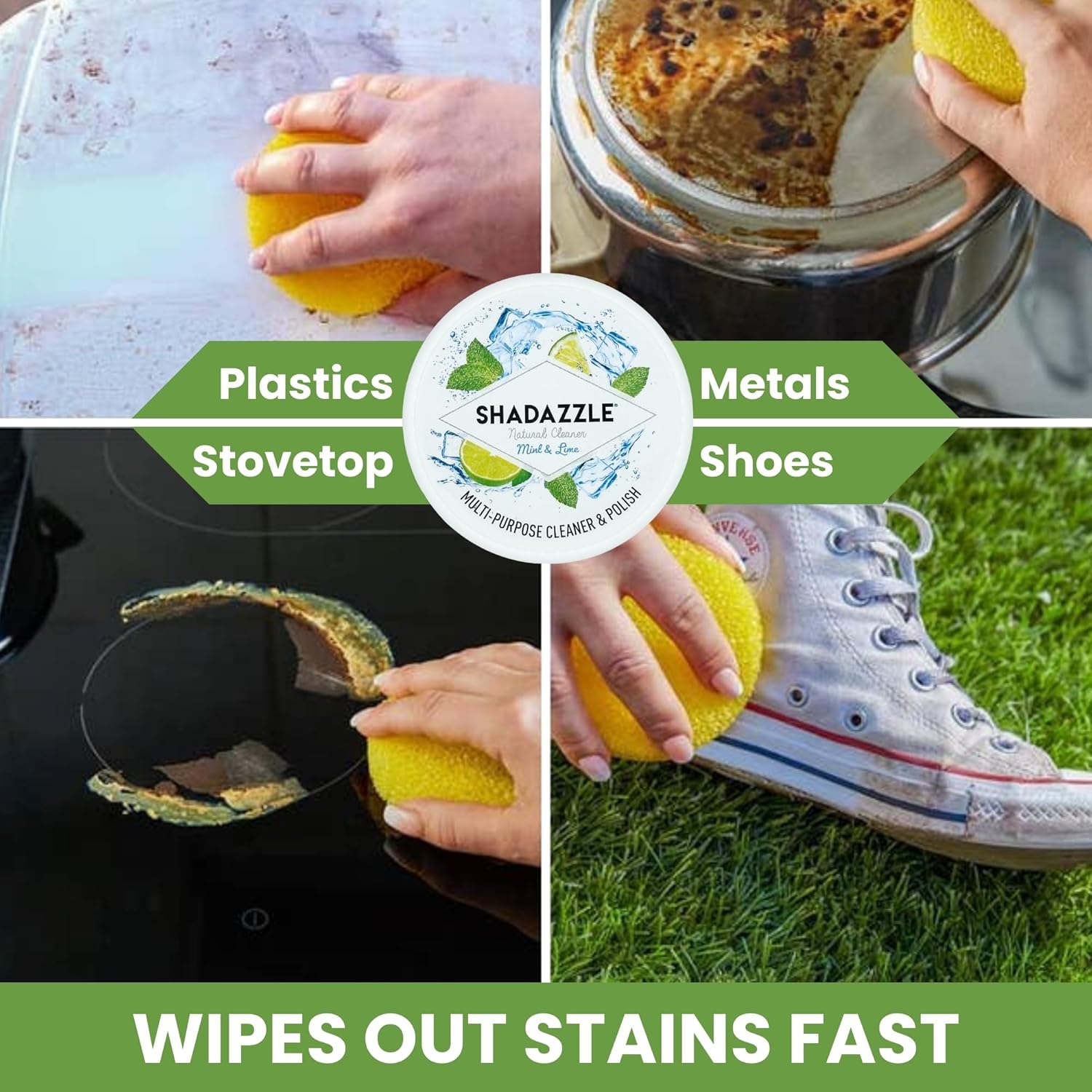 Shadazzle Natural All Purpose Cleaner and Polish – Eco friendly Multi-purpose Cleaning Product - Mint & Lime Scent