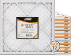 Tiger Tough 16x16x1 MERV 8 MPR 600-800 Air Filter, High-Performance AC Furnace & HVAC Filter, 12-Pack