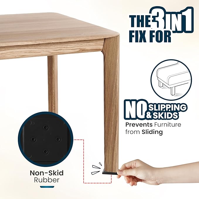 Stable The Table-12 Pack-Black Round, Furniture Leveler & Riser, Anti-Slip Sofa Gripper for Hardwood Floors, Floor Protector, Stacking Furniture Pad, Bed, Desk, Couch & Table Stabilizer, Made in USA