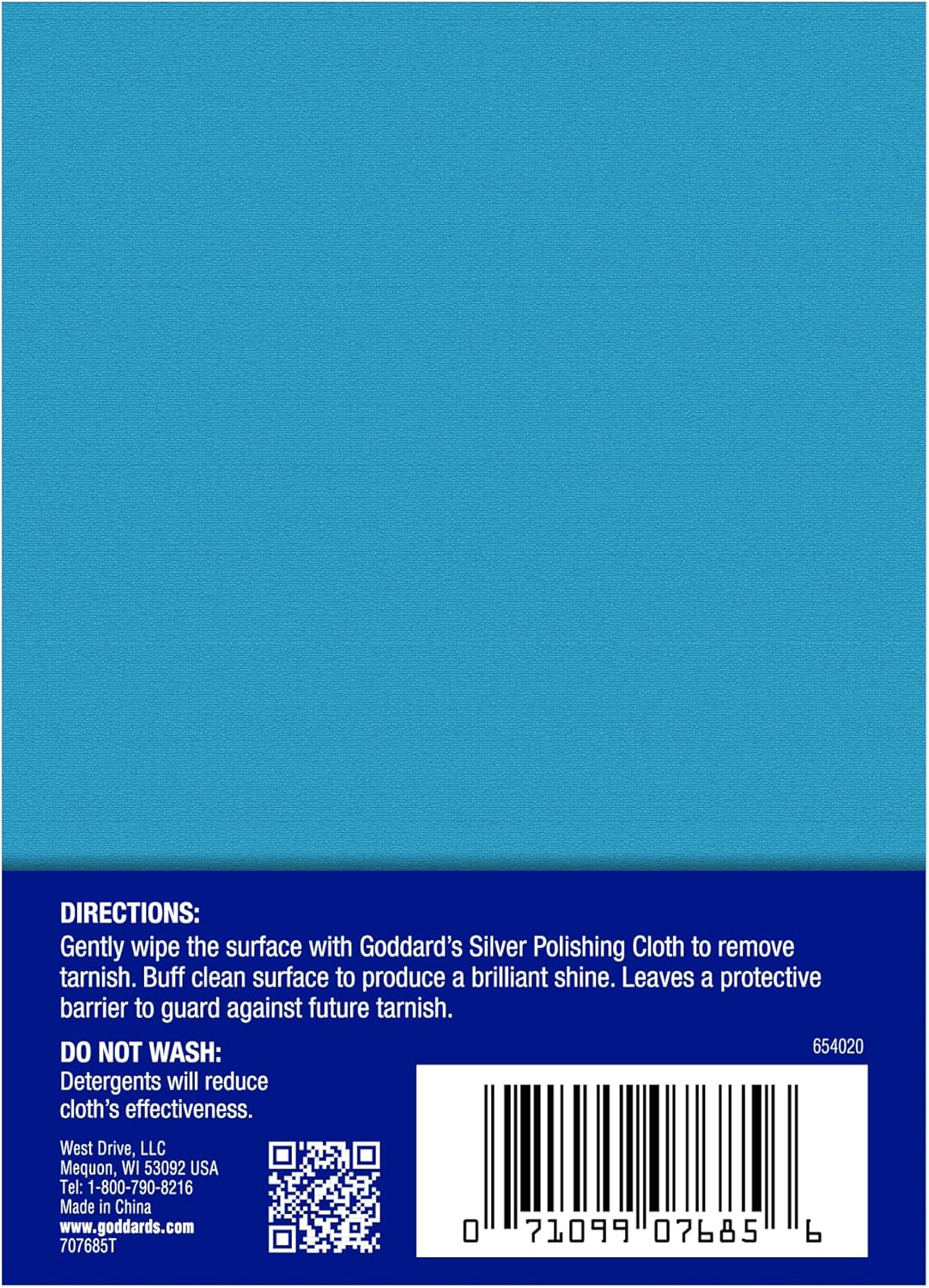 Goddard's Silver Polishing Cloth for Jewelry, Remove Tarnish on Plated or Sterling Silver, Gold, Antiques, and Leaves Tarnish Protection, 1 Cloth