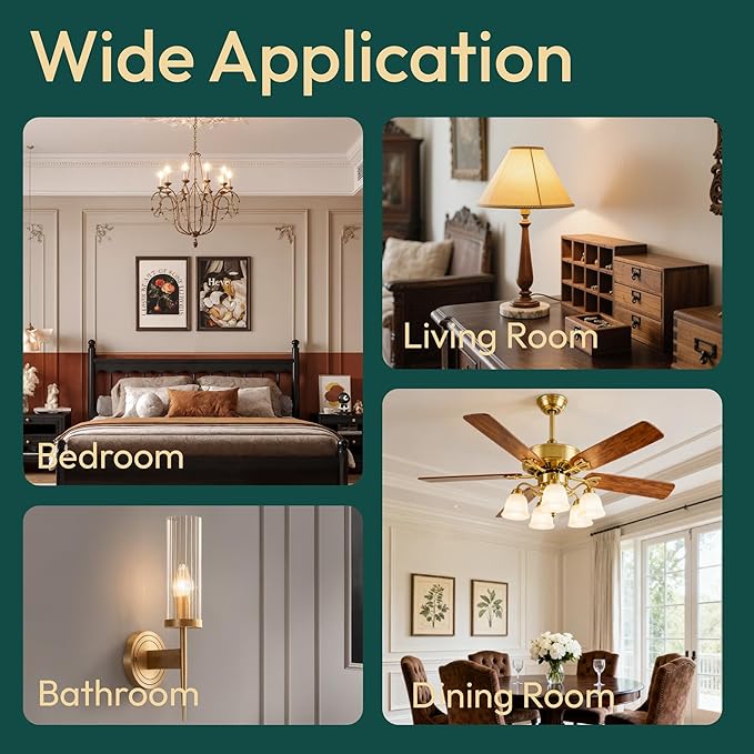 ALAMPEVER 800LM Super Bright Dimmable LED Light Bulb, E26 LED Bulb 100 Watt Equivalent, B11 2700K Soft White LED Candelabra Bulb, 5.5W, 6 Pack