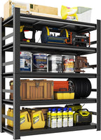 Garage Shelving, 2500LBS Garage Shelving Heavy Duty, Adjustable and Detachable Metal Storage Shelves with Fences, Easy Assembly, Shelves for Warehouse,Basement (35.4" W*15.7" D*72" H)