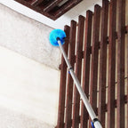 23FT High Reach Window Squeegee & Cobweb Duster with Extension Pole, 2 in 1 Squeegee for Window Cleaning with Lightweight 4-16.5 ft Telescoping Pole, Spider Web Brush with Pole for Outdoor Indoor Car