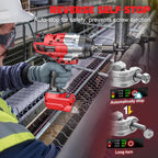 3/4" Cordless Impact Wrench Compatible with Milwaukee 18V Battery: 1850FT-LBS(2500N.m) High Torque Impact Driver, Auto-Stop Reverse, 4-Speed Heavy Duty Impact for Car/Truck/Mower(Bare Tool)