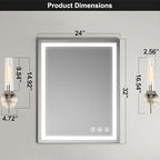 Brushed Nickel Bathroom Vanity Light, Wall Sconces Set of 2 with Knurled Texture, Chrome Silver Wall Lamps with Clear Glass Shade, Modern Industrial Bathroom Lighting Fixtures Over Mirror