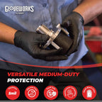 GLOVEWORKS Black Nitrile Gloves Disposable Latex Free, 5 Mil Industrial, For Mechanic, Cleaning, Cooking, Kitchen, Food Grade