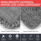 HOMTOYOU Dust Mop for Hardwood Floors: Microfiber Spray Mop for Cleaning Laminate Wood Tile Home Kitchen - 3 Washable Reusable Pads & 1Pcs 400+ML Refillable Bottle