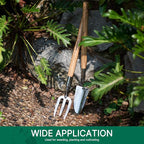 Berry&Bird Garden Trowel with Long Handle, 23.43in Stainless Steel Short Shovel with Wood Handled for Digging, Gardening, Transplanting, Planting and Weeding