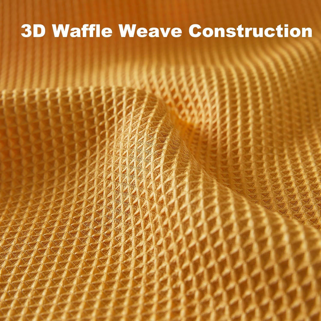 JOYMOOP Microfiber Cleaning Cloth, Reusable Absorbent Microfiber Cleaning Cloths, Kitchen Dish Cloth Waffle Weave 5 Pack, Mixed Color, 9.8×9.8inch