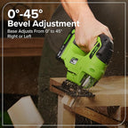 Greenworks 24V Cordless Brushless 8PCs Combo, Drill+Impact Driver+Circular Saw+Recip Saw+Jig Saw+Sander+Flashlight+Oscillating Tool (2) 2.0Ah+4.0Ah Batteries (24,000mAh Power Bank) 65W USB-C Charger