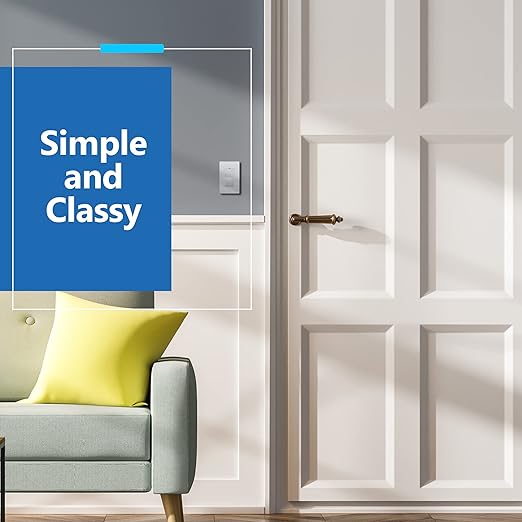 LIDER Minimalist Design Matte Finish Lighted Decorator Switch, Frameless Paddle Light Switch with Locator Light, Grounding Screw, 15A 125V, UL Listed, LS15-1P-SV, Silver