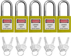 Lockout Tagout Locks, Safety Padlock, Keyed Differently Loto Safety Padlocks for Lock Out Tag Out Kits Station (Yellow 11-20)