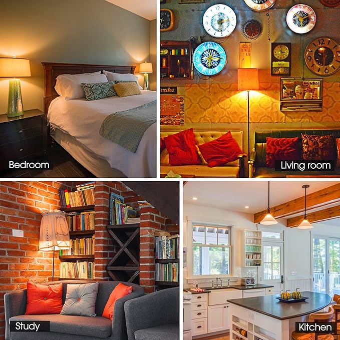 E ENERGETIC LIGHTING Dimmable LED Light Bulbs, 60W Equivalent, Soft White 2700K, 8W 800 Lumens LED Bulbs, E26 Base Standard Light Bulbs, ETL Listed, 12 Packs