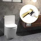 Hibbent Universal Metal Side Mount Toilet Handle Replacement Kit, Brass Toilet Flush Tank Lever with Stainless Steel Flapper Chains for Most Toilets, Shiny Gold