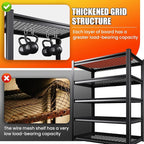 Large Garage Shelving, 5-Tier Garage Storage Shelves 3000LBS Heavy Duty Shelving Unit, Adjustable Steel Metal Shelving, Wire Shelves for Garag, Utility Rack Shelf for Basement, 81 ”H×46”W×19.7”D