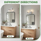 DORESshop Bathroom Light Fixtures, 2-Light Nickel Bathroom Lights Over Mirror with Clear Glass Shade, Vanity Lights for Living Room Bedroom, ETL Listed