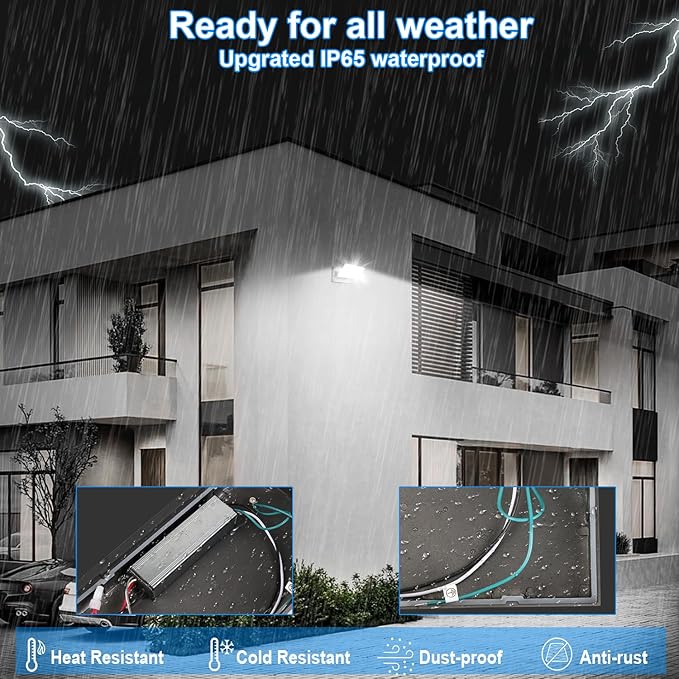 ledmo 150W LED Flood Light with 360° Rotatable Head, 5000K 18000LM Modern Outdoor Wall Lights, LED Security Commercial Exterior Wall Pack Light Fixture, Switch Control for Backard, Garage, Shop, Barn