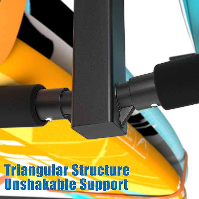 Double Paddleboard and Surfboard Garage Ceiling Storage Racks, Adjustable Height Overhead Storage Ladder Hanger, Heavy Duty Kayak Ceiling Storage with Fix Straps, Holds 200 lbs, Black