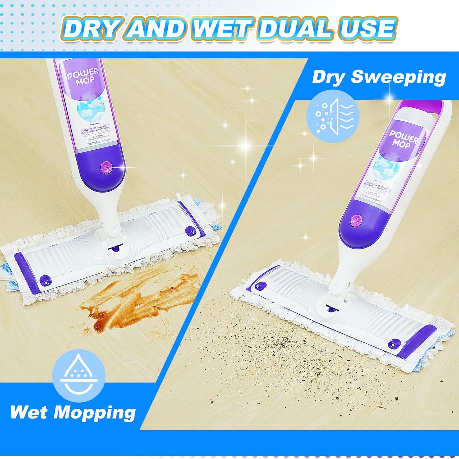 20 Pack Disposable Mop Pads for Power-Mop Multi-Surface Floor Mop, Floor Cleaning Replacement Mopping Pads Refills